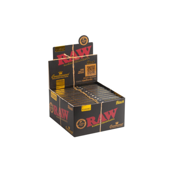 RAW Black Connoisseur King Size Slim Papers + Tips 24τμχ