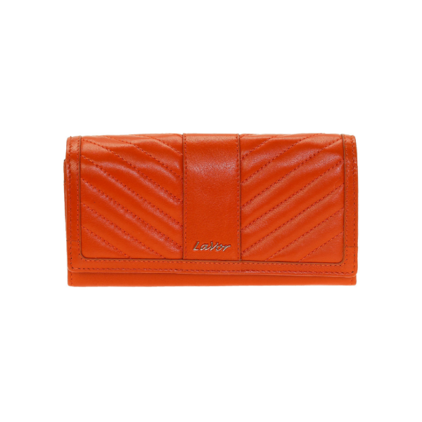 Γυναικείο Δερμάτινο Πορτοφόλι Lavor 1-6022 Πορτοκαλί